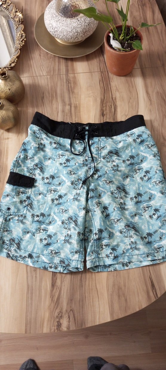 Erkek Mavi Batik Desenli deniz şortu - Görsel 2