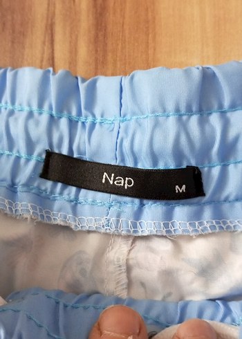 Mavi Kelebek Desenli Bağcıklı Mini Şort - Görsel 3