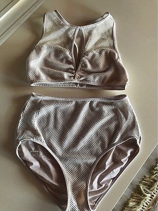 Pierre cardin miorre yüksek bel fileli bikini
