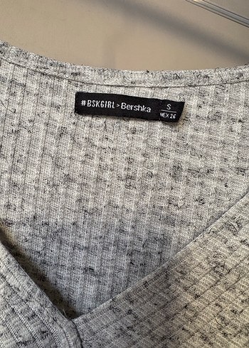 Gri Uzun Kollu V Yaka Triko Elbise - Görsel 3