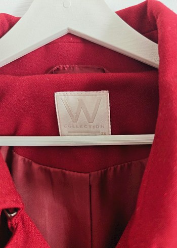 w collection bordo Kemerli Uzun Kadın Trençkot - Görsel 4
