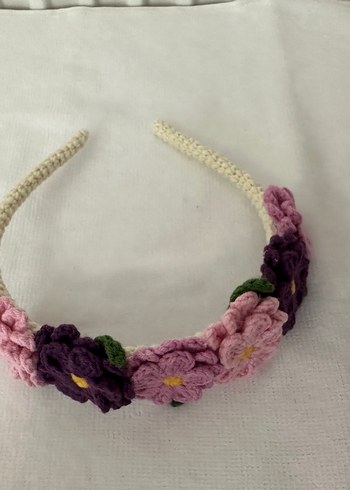 Çiçek Desenli Örgü Bohem Çocuk Tacı - Görsel 2