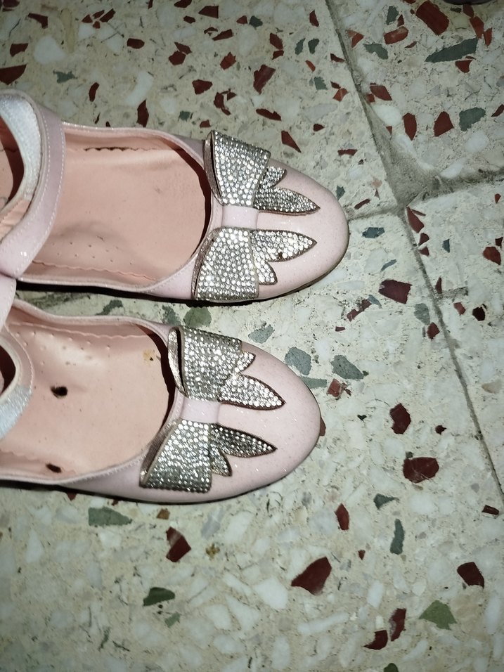 Kız Çocuk Pembe Tokalı Babet Ayakkabı - Görsel 2