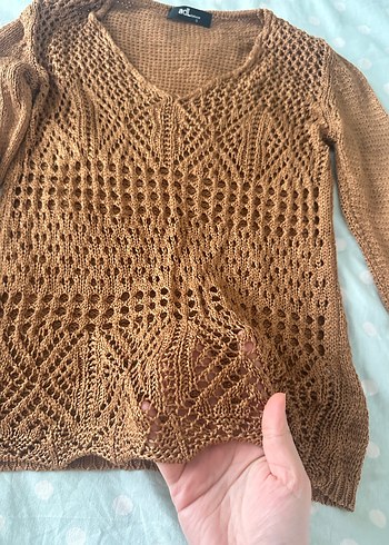 V Yaka Kadın Kazak - Görsel 3