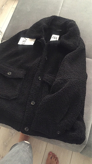 Zara peluş kaban ceket etiketli