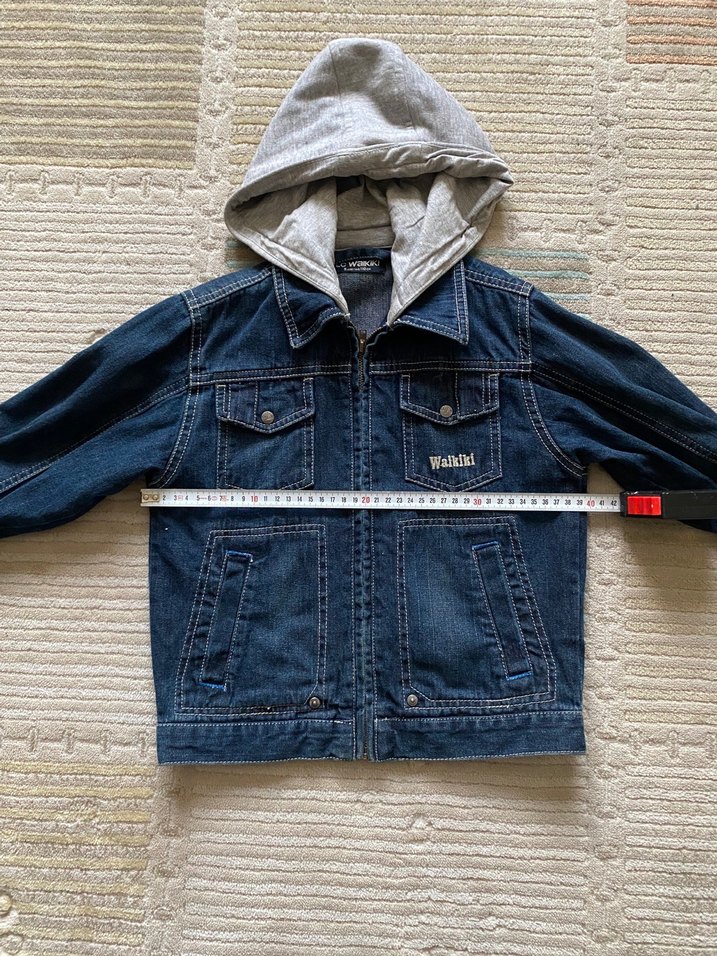 Erkek Çocuk Kot Ceket Kapüşonlu - Görsel 4