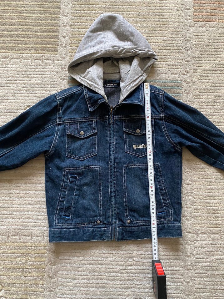 Erkek Çocuk Kot Ceket Kapüşonlu - Görsel 5