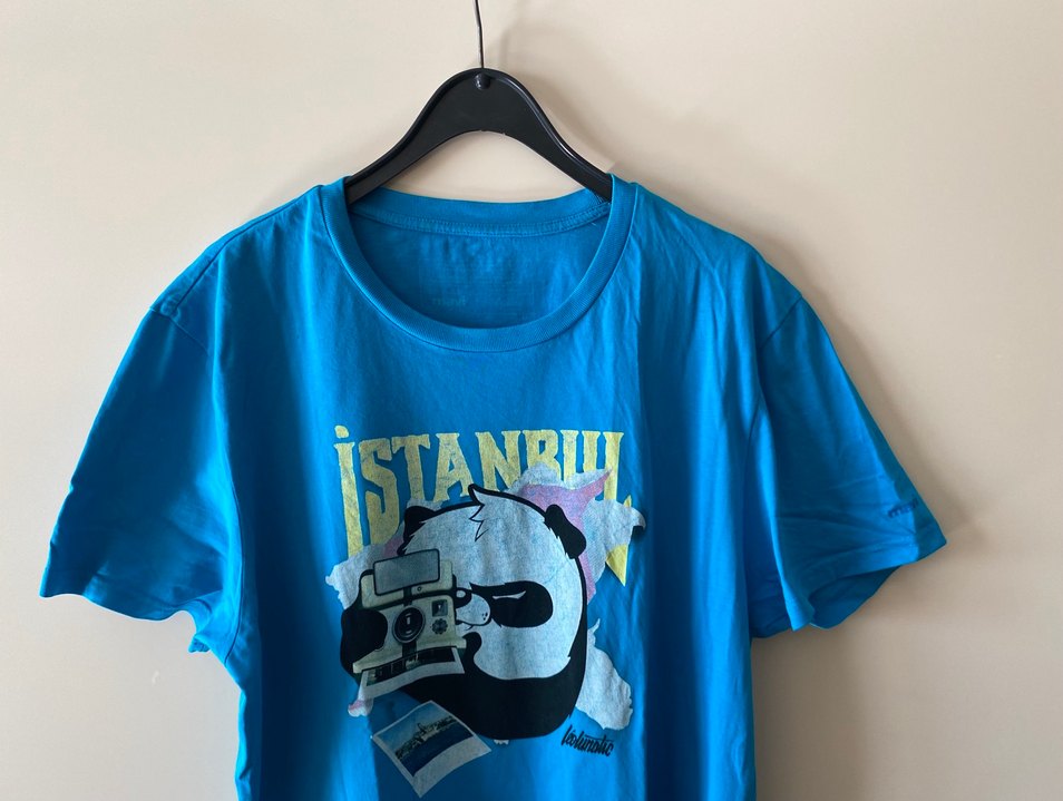 İstanbul baskılı mavi tişört - Görsel 2