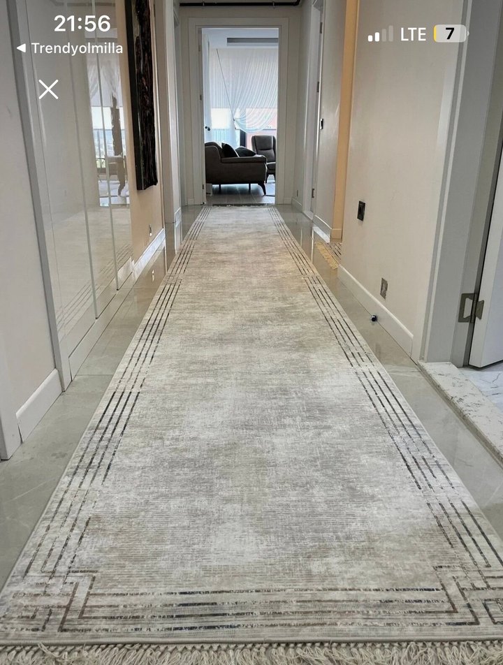 Modern Klasik Beyaz Gri Halı - Görsel 2