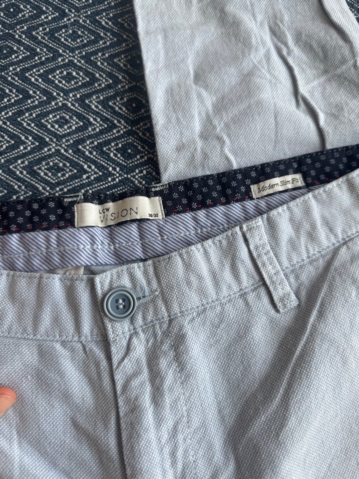 Buz mavisi keten Modern slim  Fit Erkek Pantolon - Görsel 3