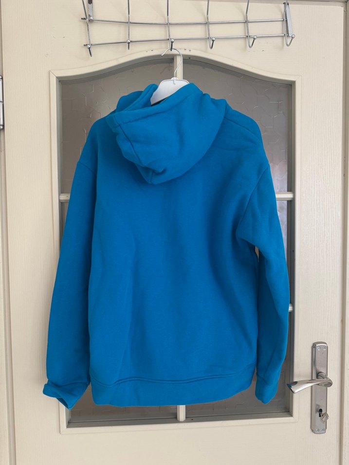 Mavi Kapüşonlu Rahat Kesim Sweatshirt - Görsel 2