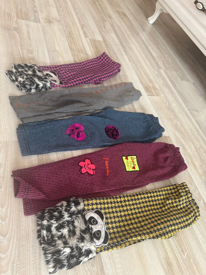 Kızlar için Nakışlı Renkli Triko Tayt - Görsel 3