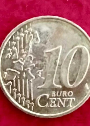 10 Euro Cent Gumus Renkli Dairesel Para Koleksiyonluk