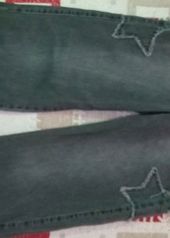 Diğer Koyu Gri Yildizli Denim Jean