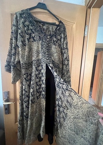 Bohem Yılan Desenli Uzun Elbise - Görsel 2