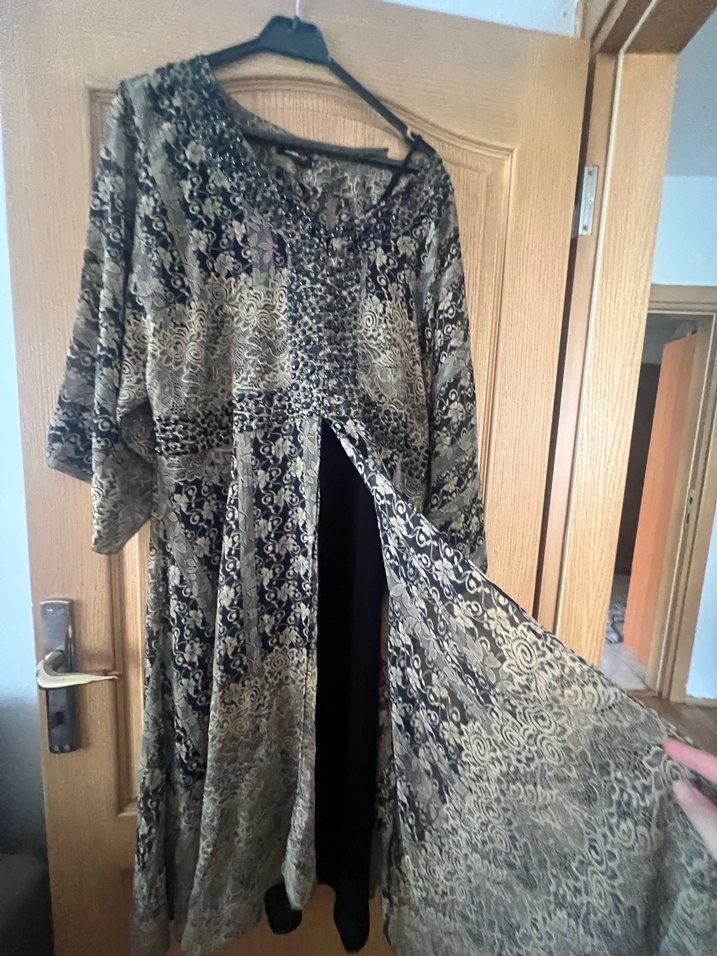 Bohem Yılan Desenli Uzun Elbise - Görsel 2