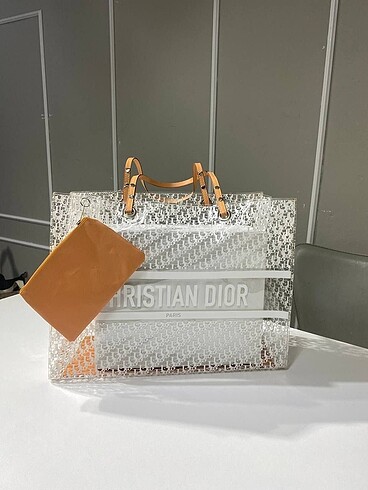 Christian dior kadın beyaz plaj çantası