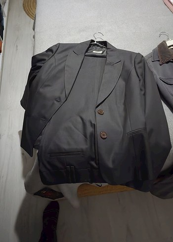 Gri bayan Regular Fit Düğmeli Takım Elbise - Görsel 2