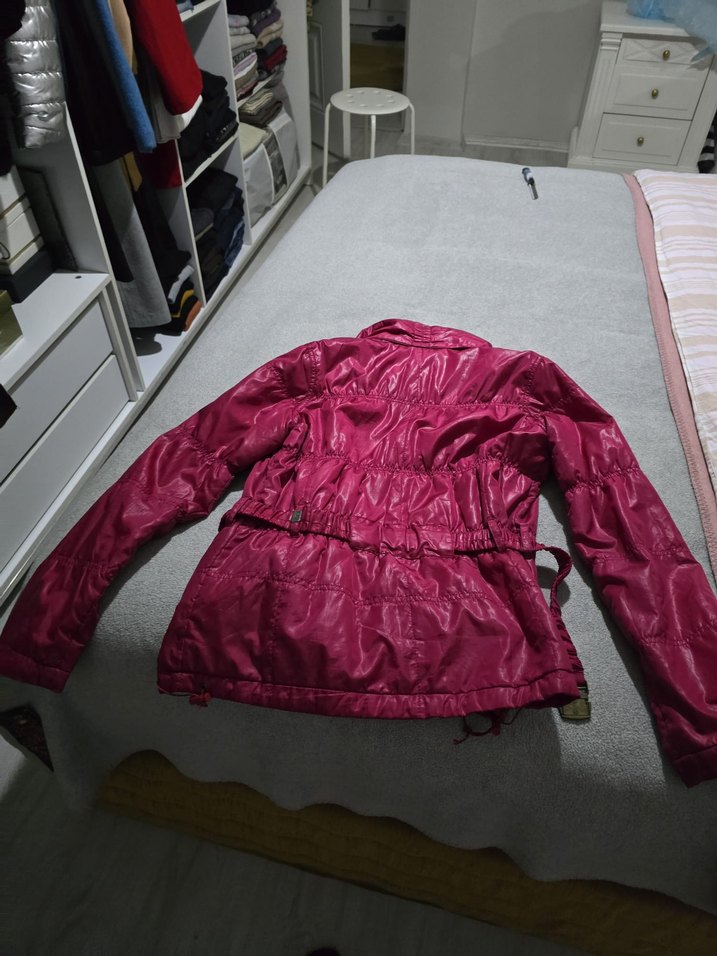 Pembe Parlak Kemerli Kadın Ceket - Görsel 2