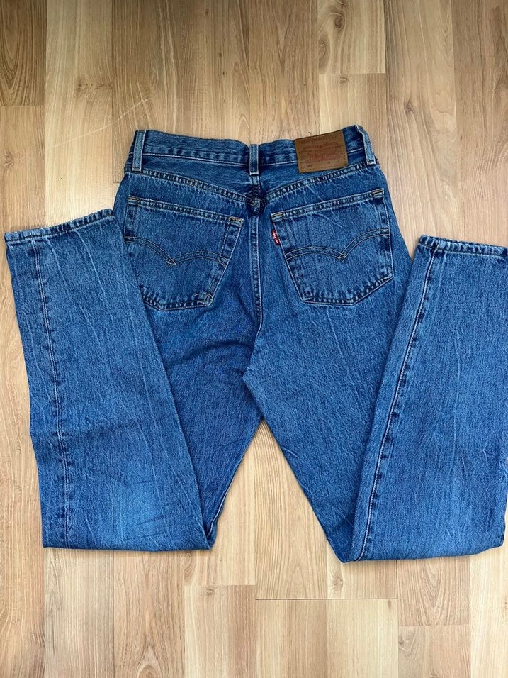 Mavi Yüksek Bel Denim Jean — görsel 3/6