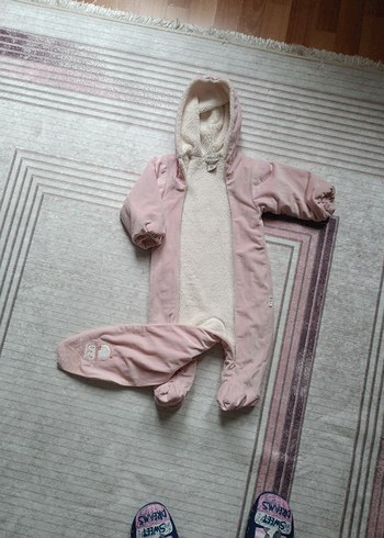 Pembe Örgü Bebek Kız Tulumu - Görsel 4