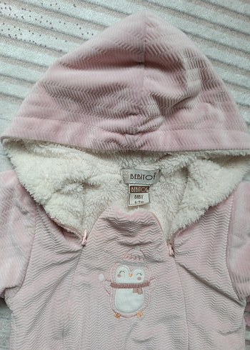 Pembe Örgü Bebek Kız Tulumu - Görsel 2