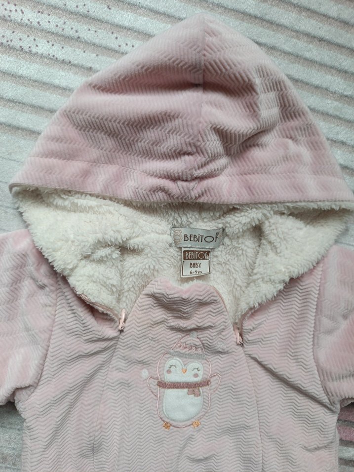 Pembe Örgü Bebek Kız Tulumu - Görsel 2