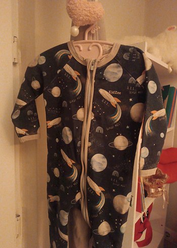 Koyu Gri Fermuarlı kız-erkek Çocuk Pijama - Görsel 2