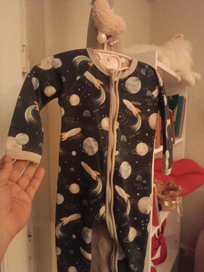 Koyu Gri Fermuarlı kız-erkek Çocuk Pijama - Görsel 4