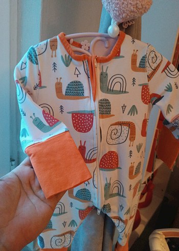 Uzun Kollu Desenli kız&Erkek Bebek Tulum - Görsel 2