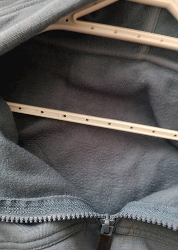 Gri Kapüşonlu Yarım Fermuarlı Sweatshirt - Görsel 8