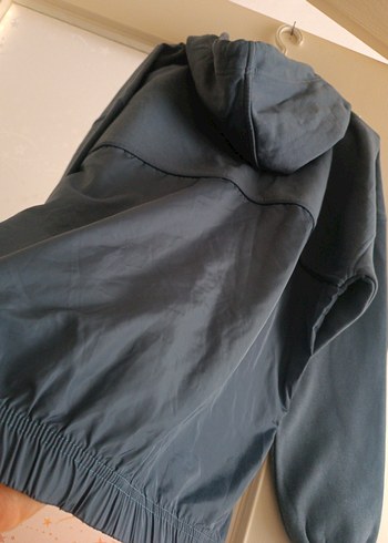 Gri Kapüşonlu Yarım Fermuarlı Sweatshirt - Görsel 7