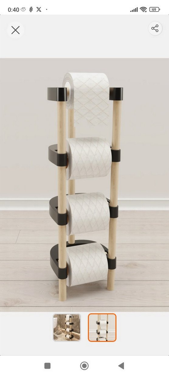 Ahşap Çoklu Tuvalet Kağıdı Tutucu - Görsel 2