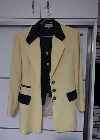 Diğer Sari Siyah Blazer Ceket Takimi