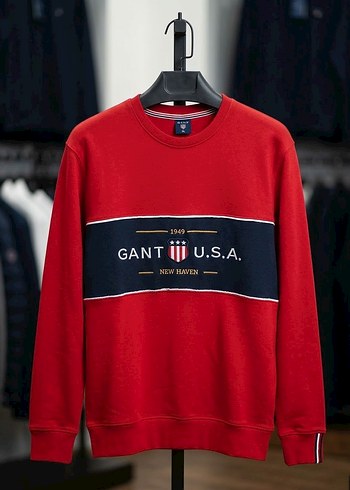 Gant Kirmizi Bisiklet Yaka Sweatshirt