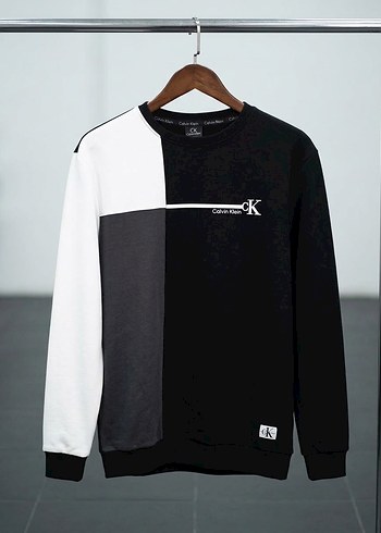 Calvin Klein Ck Renk Bloklu Bisiklet Yaka Sweatshirt