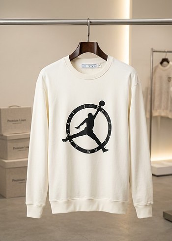 Diğer Jordan Siyah Baskili Ekru Sweatshirt