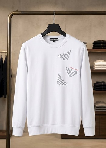 Armani Emporio Armani Beyaz Logo Sweatshirt