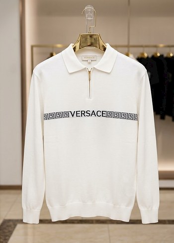 Diğer Versace Beyaz Polo Yaka Sweatshirt