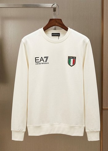 Diğer Ea7 İtalyan Sikligi Ekru Bisiklet Yaka Sweatshirt