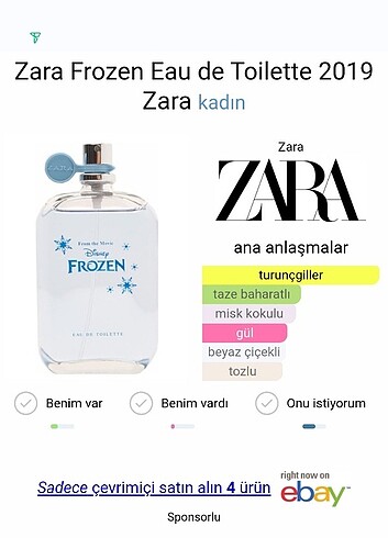 Zara bayan parfüm 