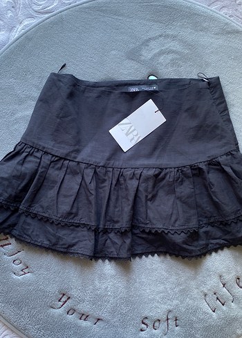 Zara Siyah Mini Etek
