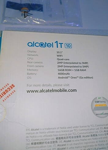 Alcatel 1T 10 tablet kutusunda temiz - Görsel 6