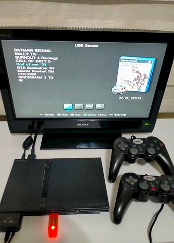 Sony PlayStation 2 Konsol freemcboot 10 oyun 2 kollu - Görsel 6