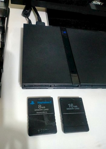 Sony PlayStation 2 slim set 2 kol 2 MC 8 kutulu oyun - Görsel 3