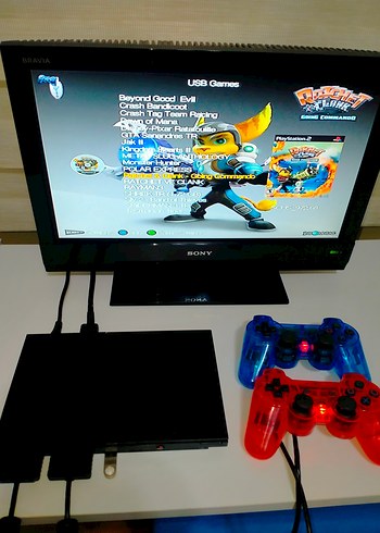 PS2 süperslim set 64 GB full oyun 2 kol - Görsel 5