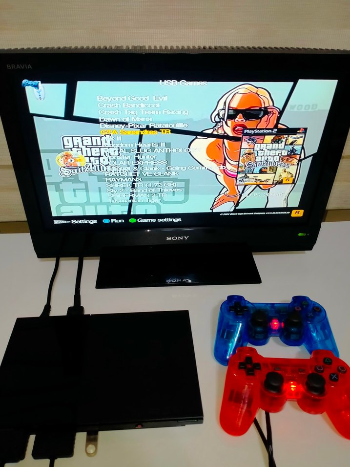 PS2 süperslim set 64 GB full oyun 2 kol - Görsel 4