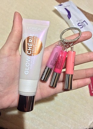 Loreal glow cherie ve h&m anahtarlık gloss