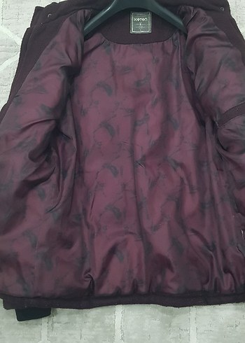 l Beden bordo Renk Bordo Fermuarlı Erkek Kışlık Ceket