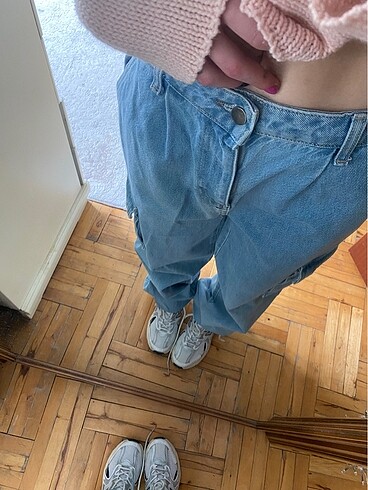 36 Beden bdg kargo jeans açık mavi